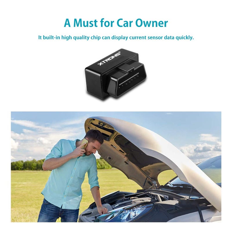 XTRONS Wireless Bluetooth OBD2 Android OBDII Car Auto Diagnostic Scanner Tool Torque Special for XTRONS Android Car Stereo for Ford for Cadillac for Lexus for VW for Porsche for BMW (TQ101 TME100L) - Image 4